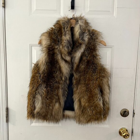 imposter signature Jackets & Blazers - Imposter Signature Cool Mob-Wife Festival BoHo Faux-Fur Vest Sz xs